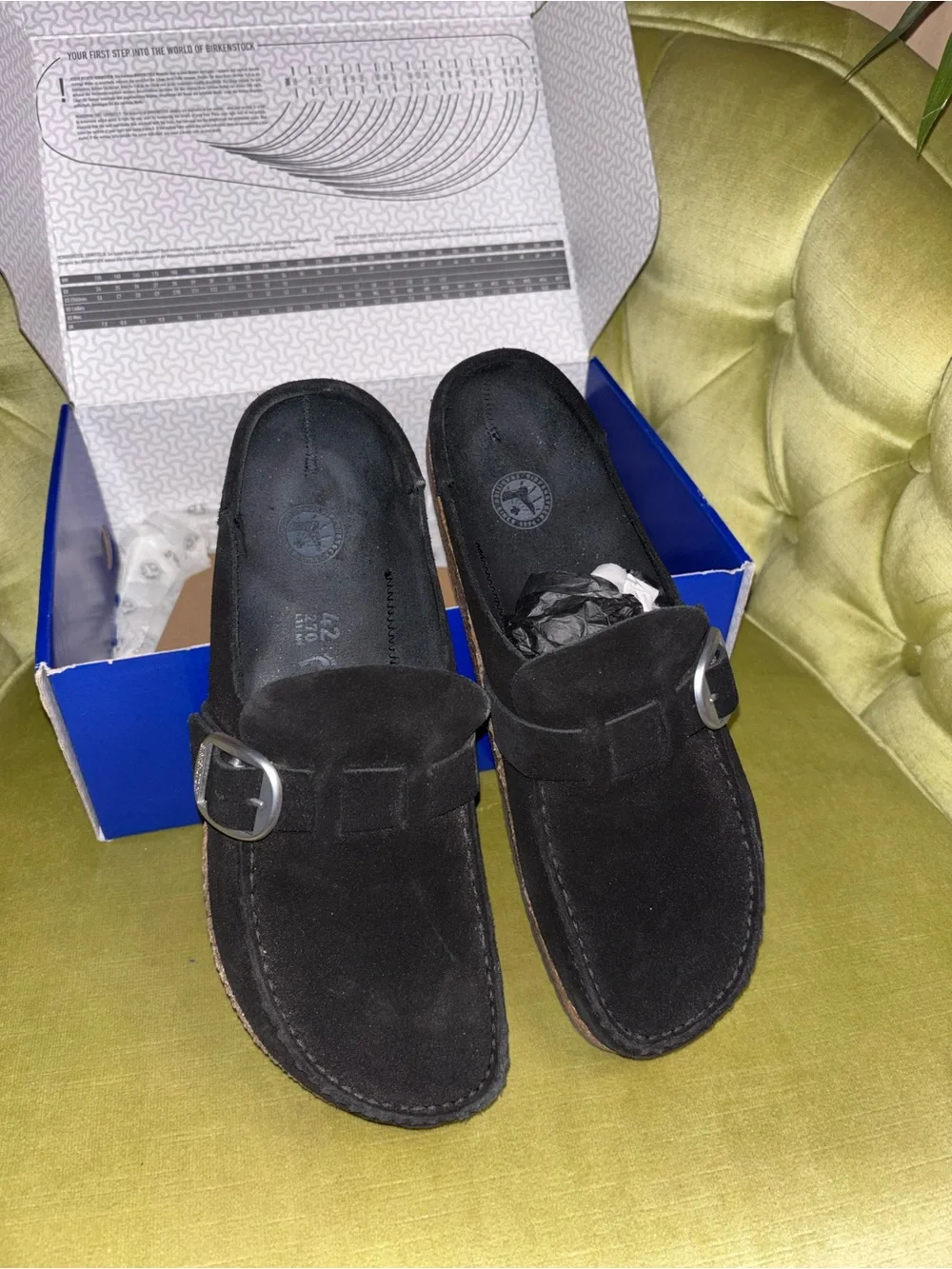 Birkenstock Unisex Buckley Black Oiled Leather Clog, Sz EU42/ US W11-M9, NARROW